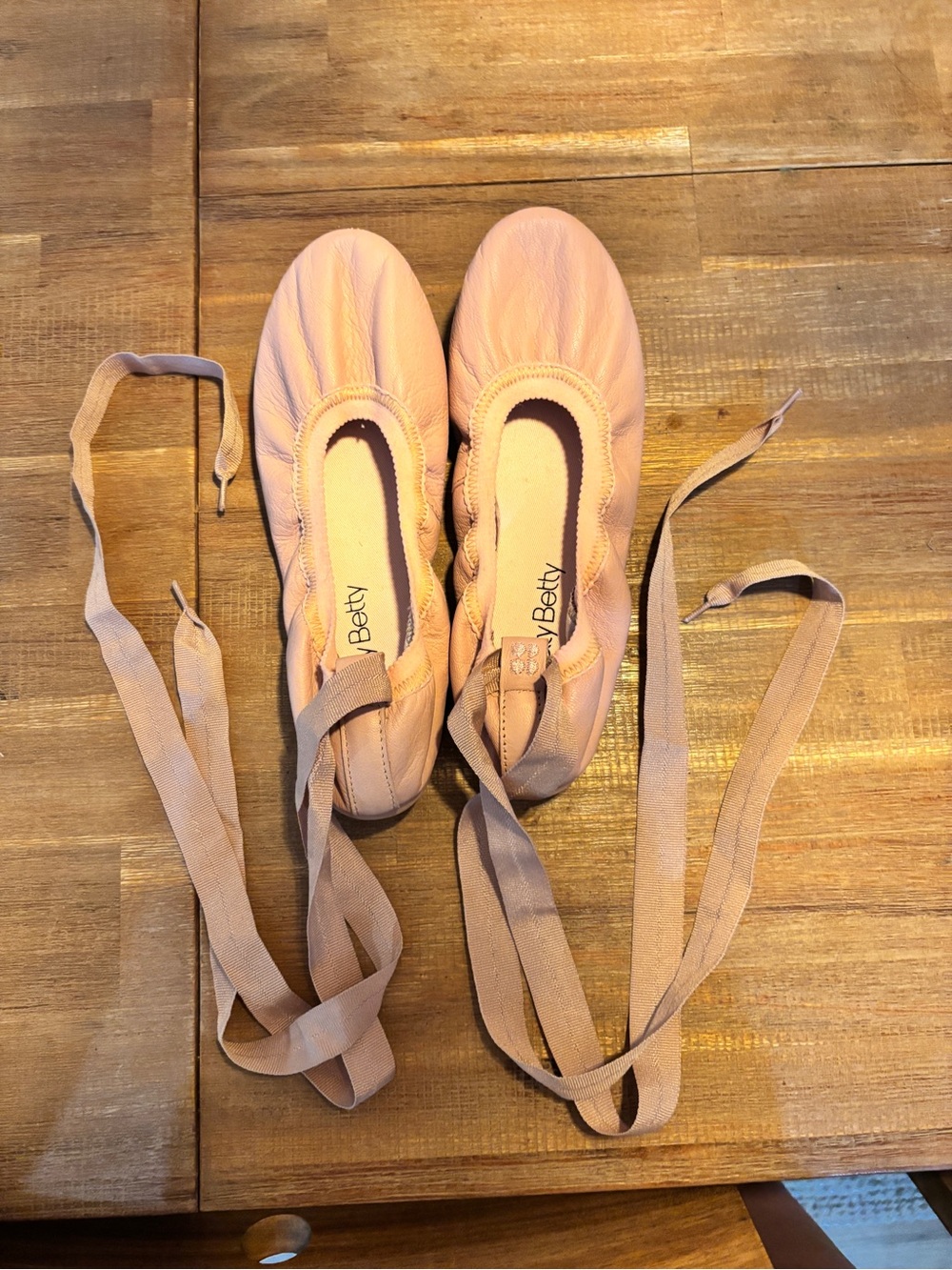 Sweaty Betty Pink Wrap-Style Ballet Flats